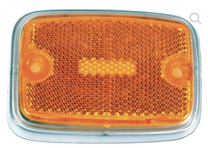 Yellow Silver Trim Side Marker Lens Bus 1970-74 (Pair)