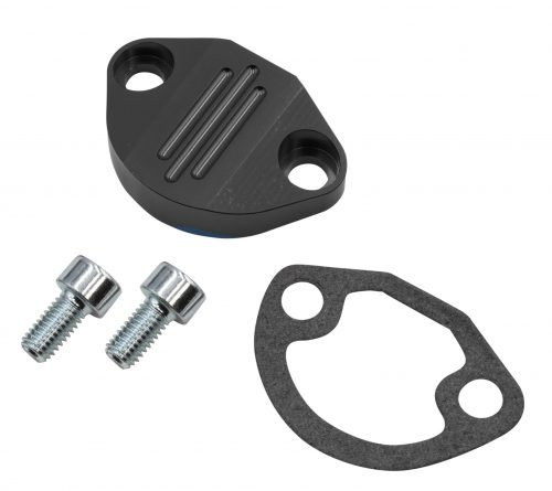 Black Fuel Pump Block-Off with Hardware