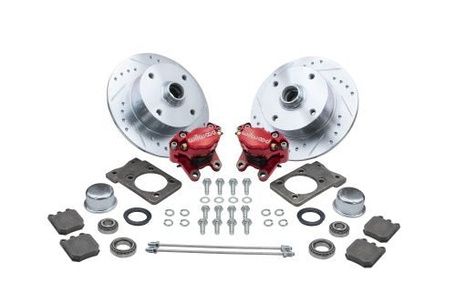 Red Bolt-On Front Disc Brake Kit Super Beetle 1971-79