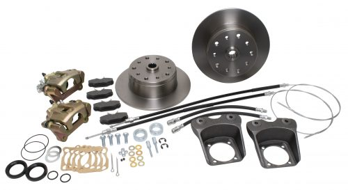 Rear Disc Brake Kit, I.R.S. Bug 1973-79, Double-Drilled 5x130 with 14x1.5mm Threads 5x4.75" with 12mm Threads, Deluxe Kit