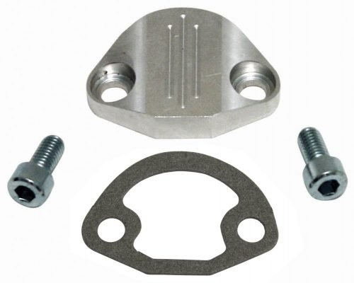 Polished Fuel Pump Block-Off With Hardware