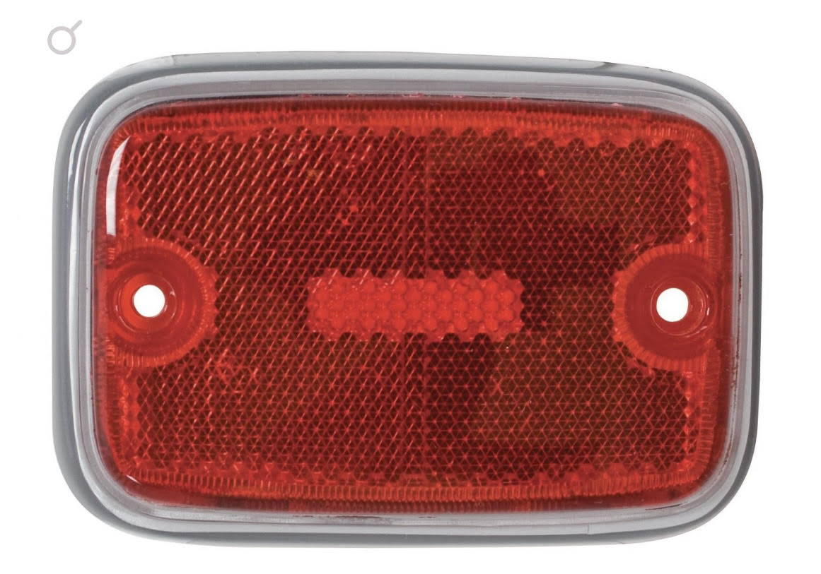 Red Silver Trim Side Marker Lens Bus 1970-74 (Pair)