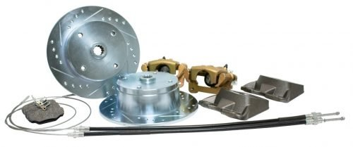 Rear Disc Brake Kit, I.R.S. Bug 1973-79, 4x130 with 14x1.5mm Threads, Drilled and Slotted Braking Surface