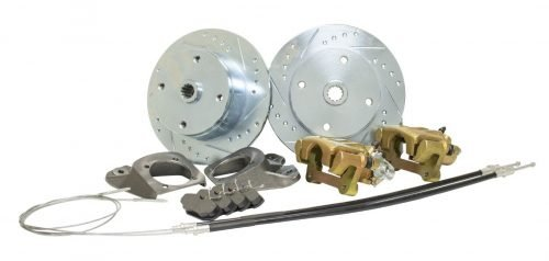 Rear Disc Brake Kit, Swing Axle Bug 1958-67, 4x130 with 14x1.5mm Threads, Drilled and Slotted Braking Surface