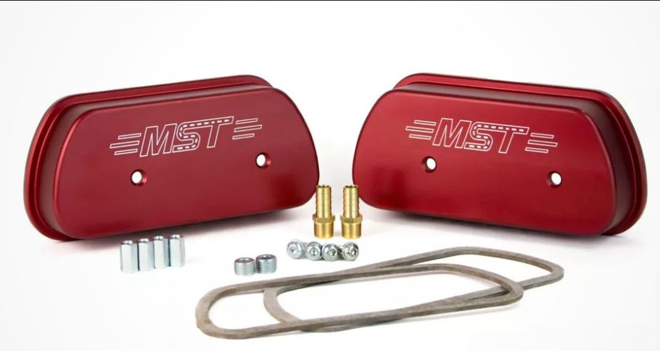 Vented Anodized Red Billet Valve Cover Set