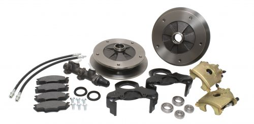 Zero Off-Set Front Disc Brake Kit Ball Joint, 5-Lug, 5x205 to Bug 1966-67 with Dual Master Cylinder