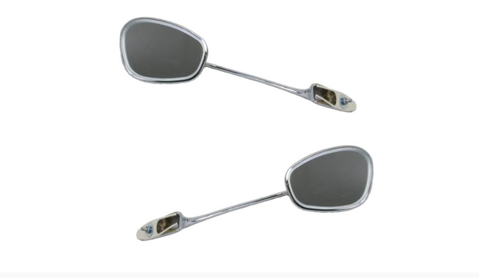 Albert Style Chrome Swan Neck Mirror Bug 1950-66 (Pair)