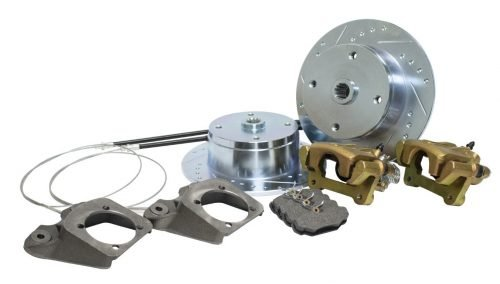 Rear Disc Brake Kit, I.R.S. Bug 1968-72, 4x130 with 14x1.5mm Threads, Drilled and Slotted Braking Surface