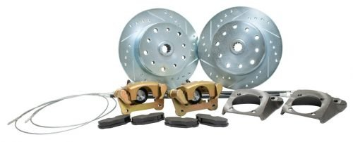 Rear Disc Brake Kit, I.R.S. Bug 1968-72, Double-Drilled Pattern, 5x130 with 14x1.5mm Threads 5x4.75" with 12mm Threads, Drilled and Slotted Braking Surface