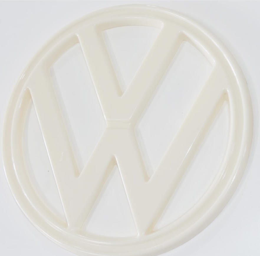 White Plastic Front Nose Emblem Bus 1973–79